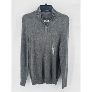 SONOMA Goods for Life Men's Grey Speckled Knit 1/4 Zip Mock Neck Sweater Size S